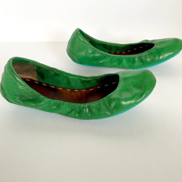 Tieks Clover Green Leather Ballet Flats Travel Shoe Size 8 - Picture 5 of 9